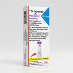 Front view of a white and purple Mounjaro 12.5 mg KwikPen pre-filled injection pen box on a white background.