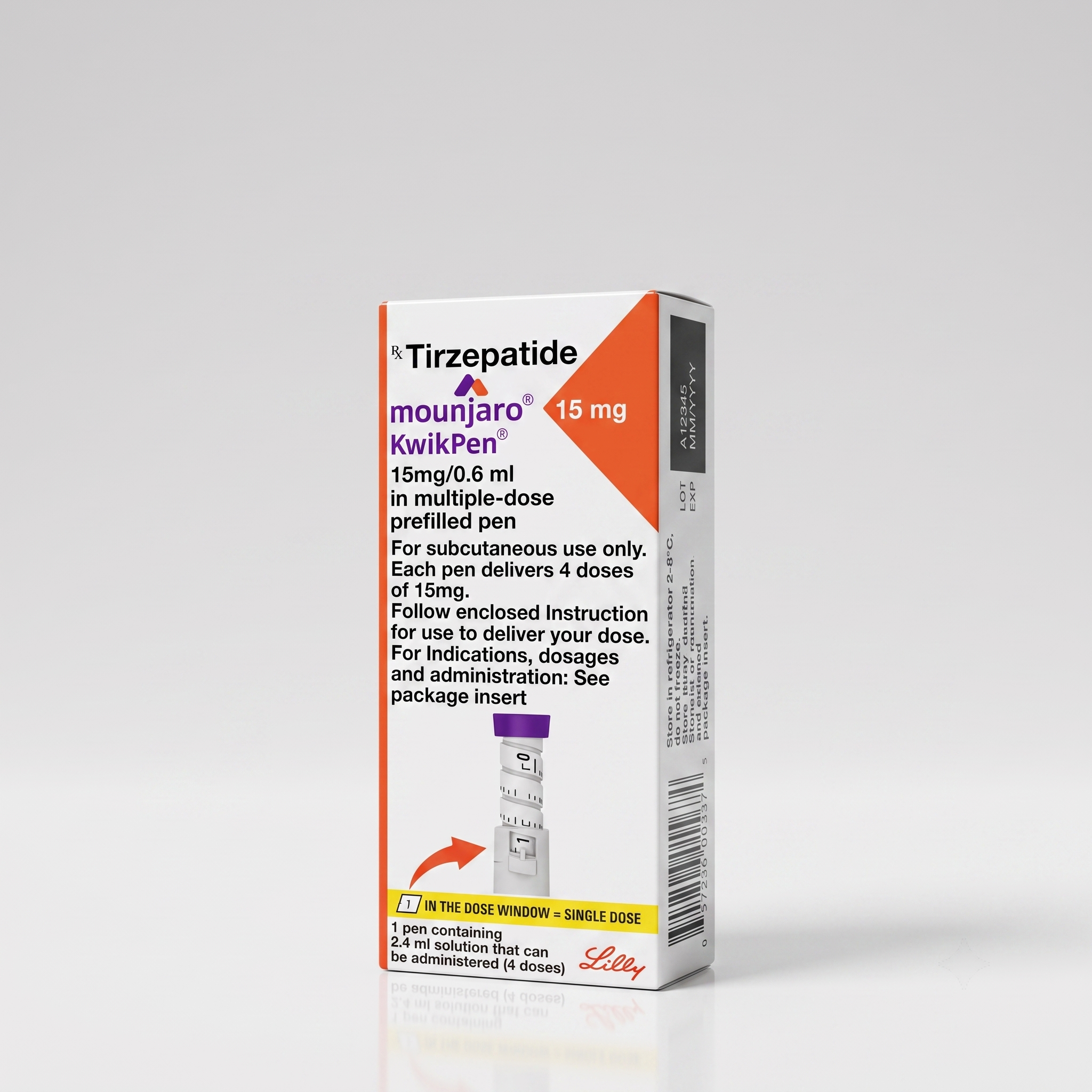Mounjaro 15mg KwikPen (0.6ml per dose 2.4ml Total) – Maximum Dose