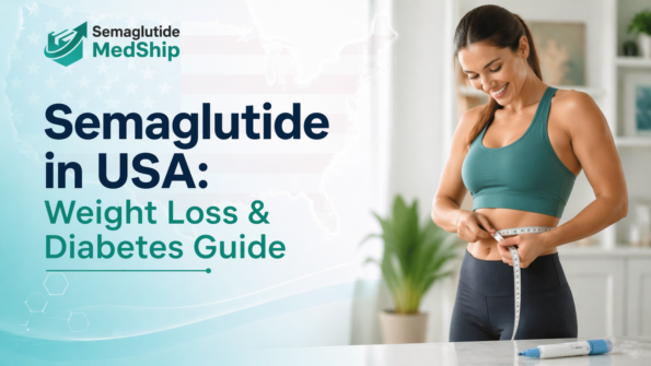 A professional guide to Semaglutide in USA for weight loss and type 2 diabetes management, featuring a GLP-1 injection pen and medical consultation.