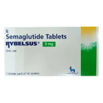 Rybelsus 3mg Tablet box and blister pack, the first oral Semaglutide for type 2 diabetes management.