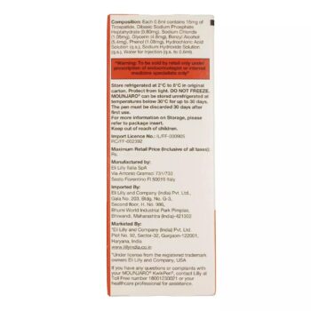 Mounjaro 12.5mg Kwikpen pre-filled injection pen side view for weight loss.